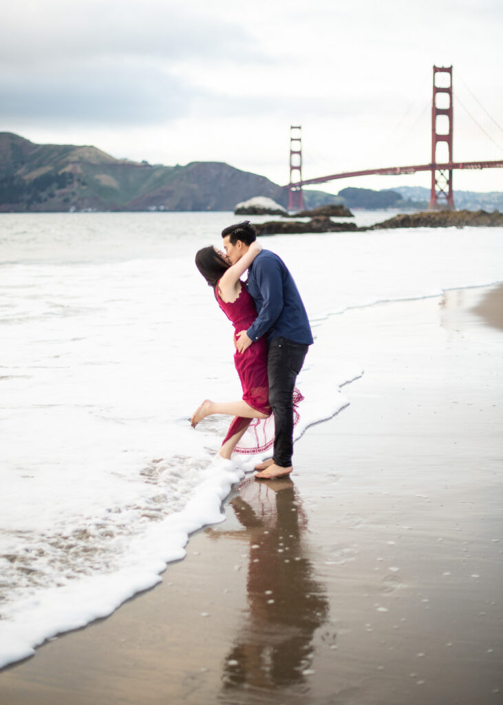 baker beach engagement