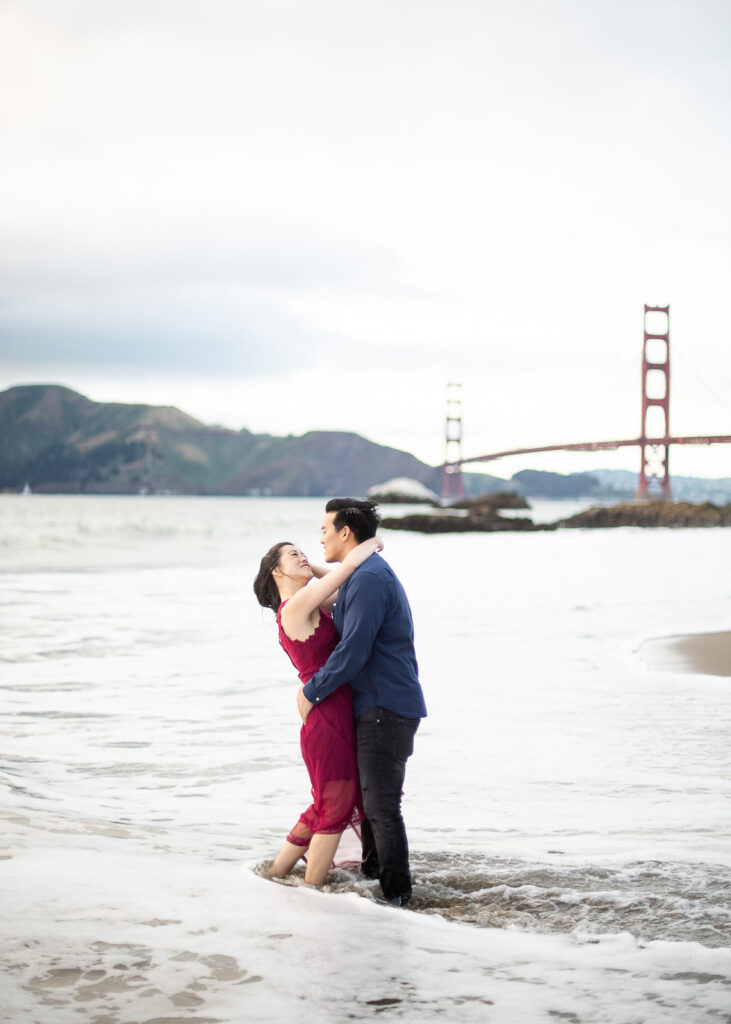 baker beach engagement