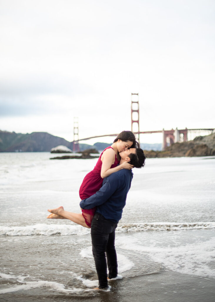 baker beach engagement