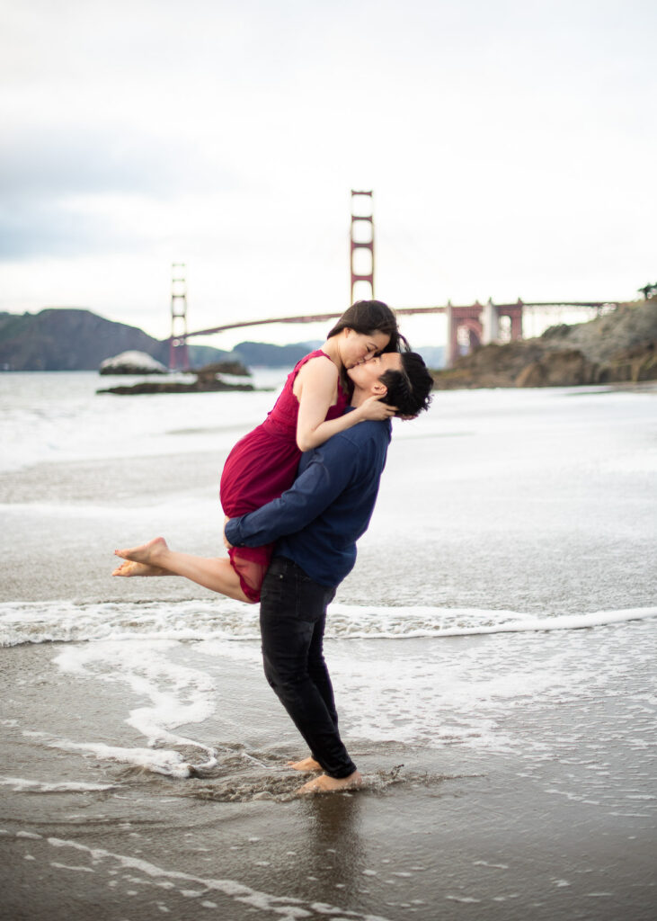 baker beach engagement