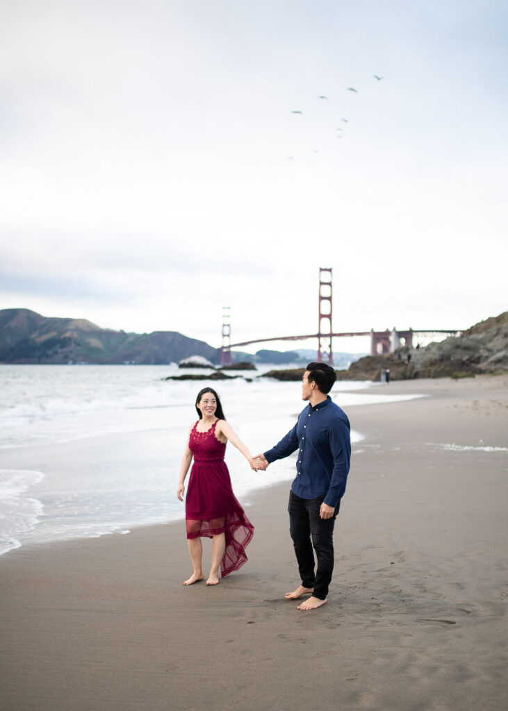 baker beach engagement