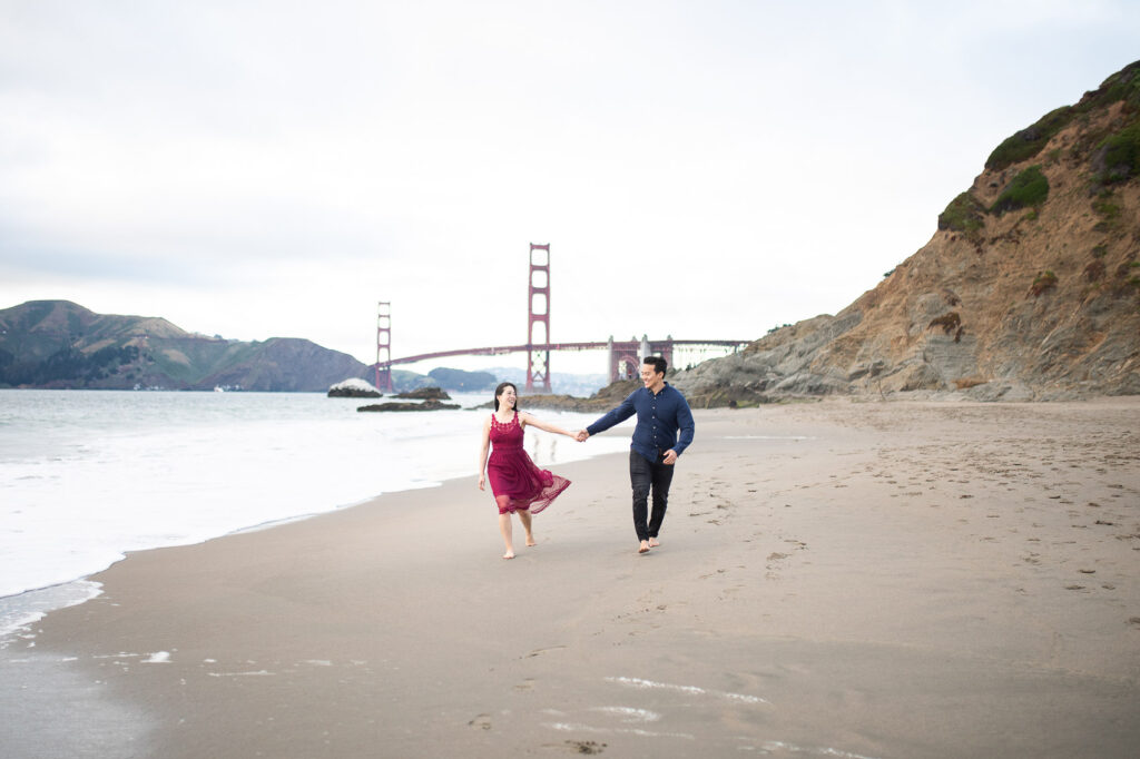 baker beach engagement