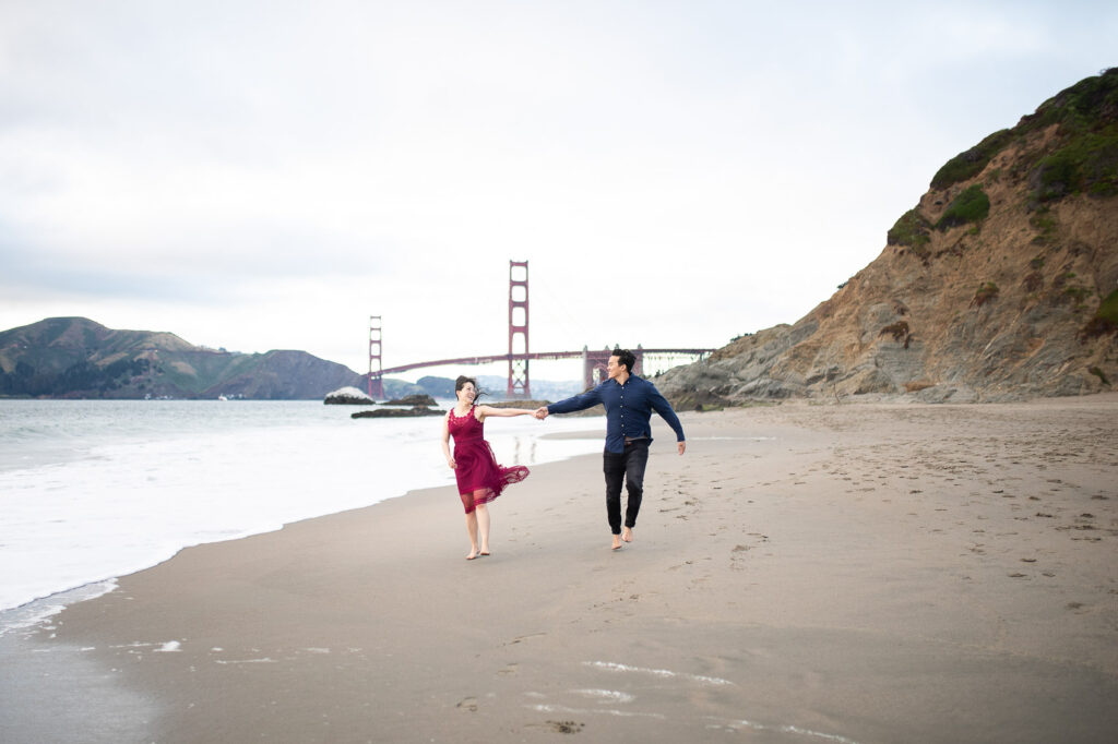 baker beach engagement