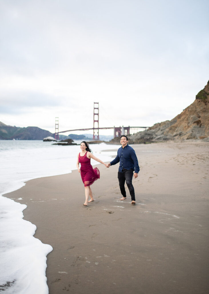 baker beach engagement