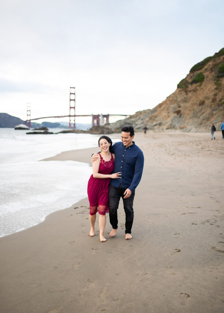 baker beach engagement