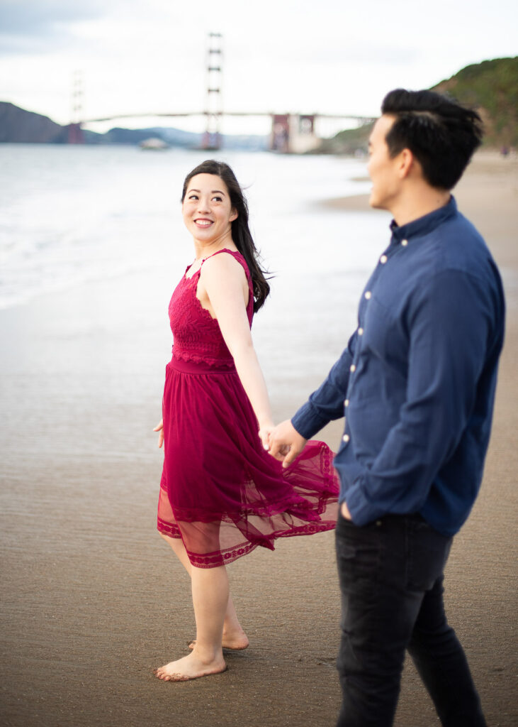 baker beach engagement