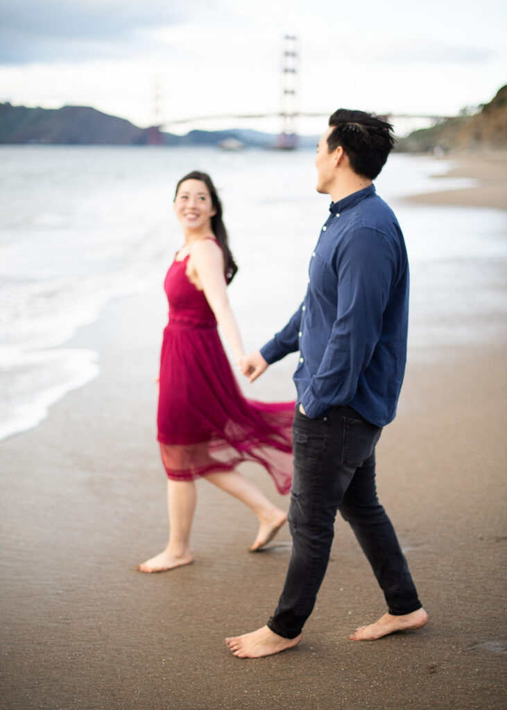 baker beach engagement