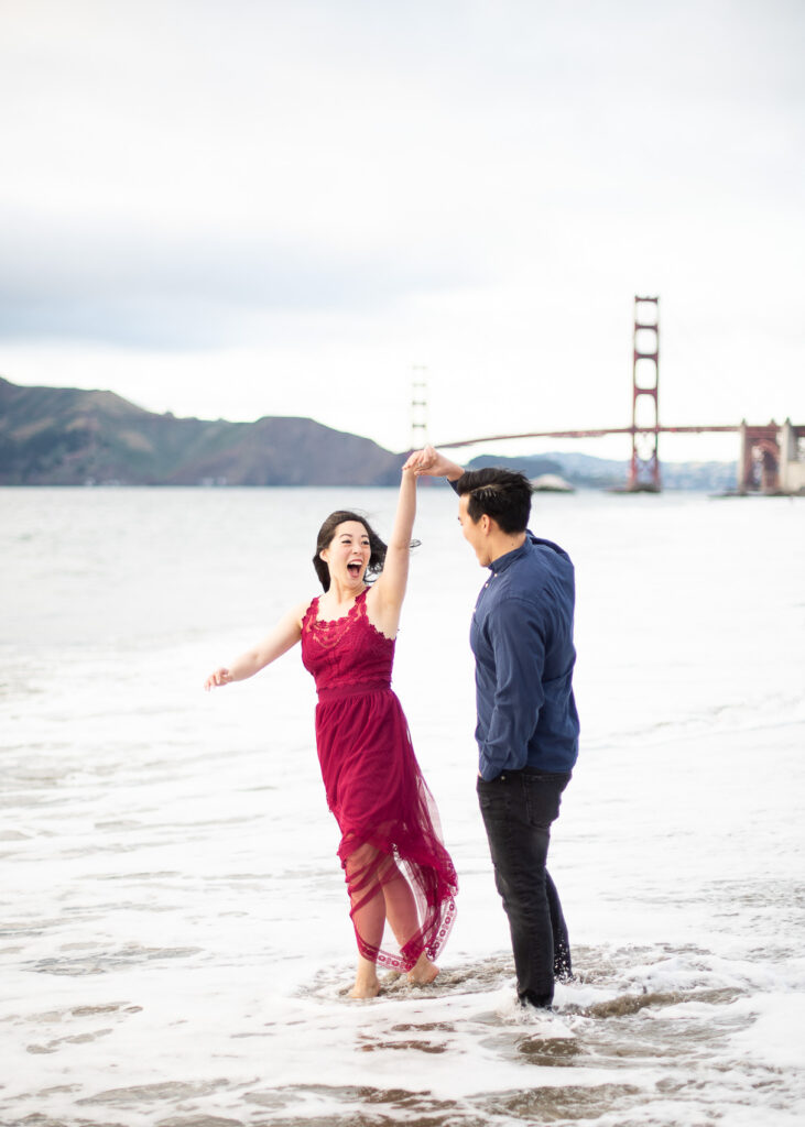 baker beach engagement