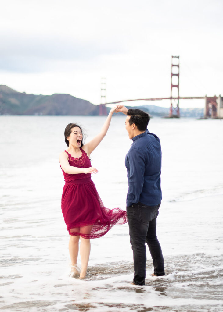 baker beach engagement