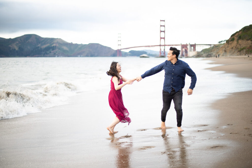 baker beach engagement