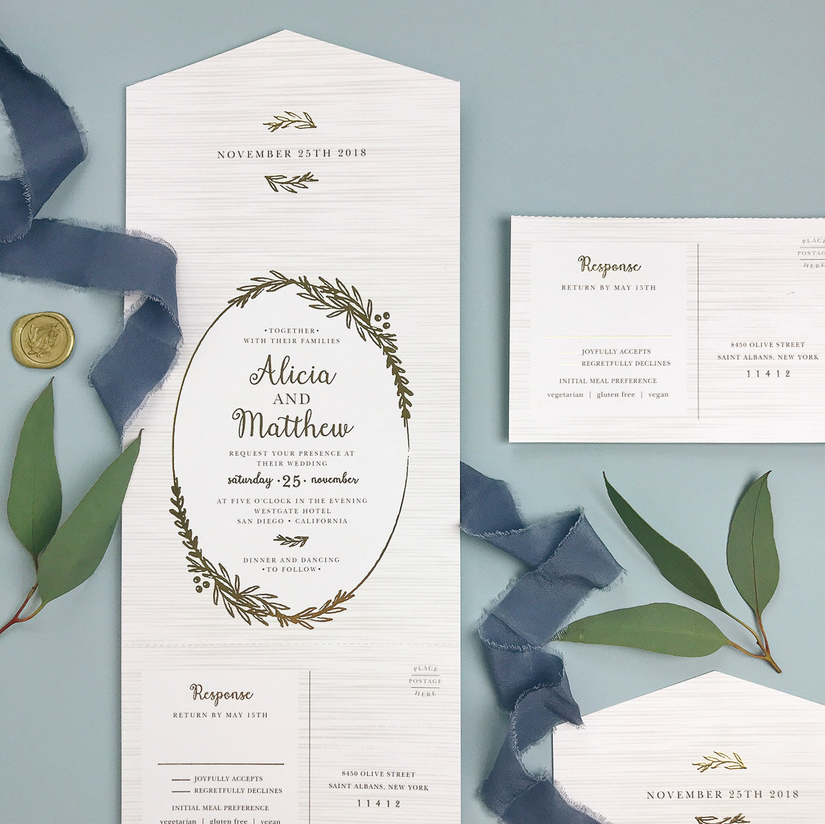 wedding invitations with flowers