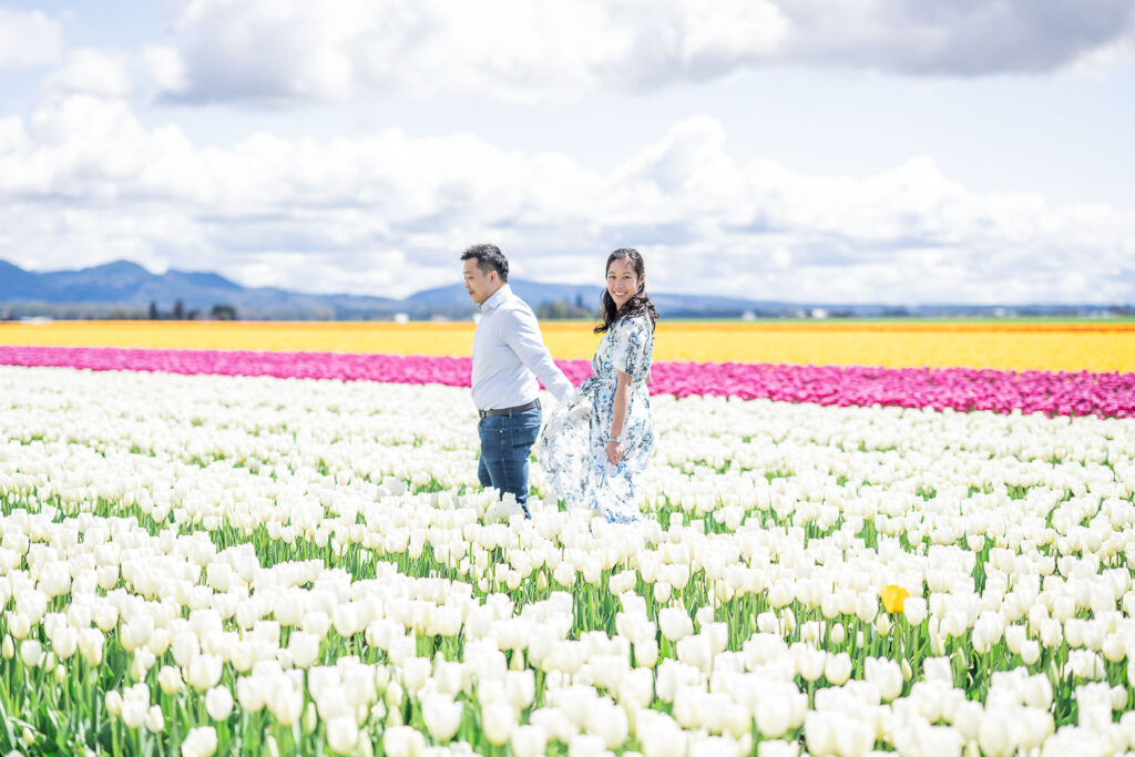 tulip field engagement session