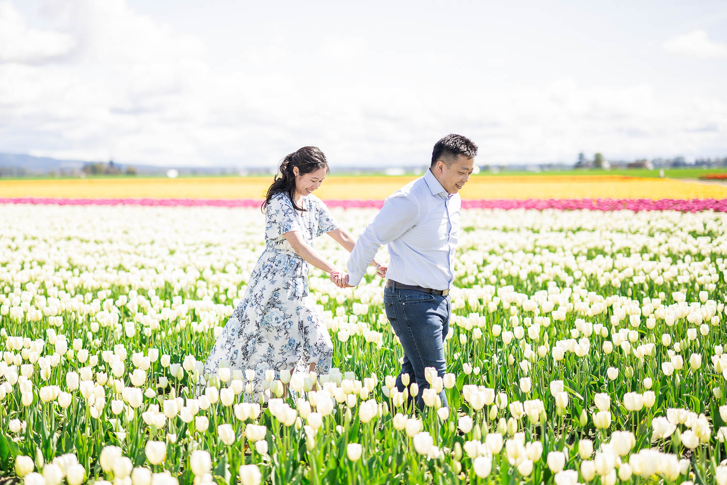 tulip field engagement session