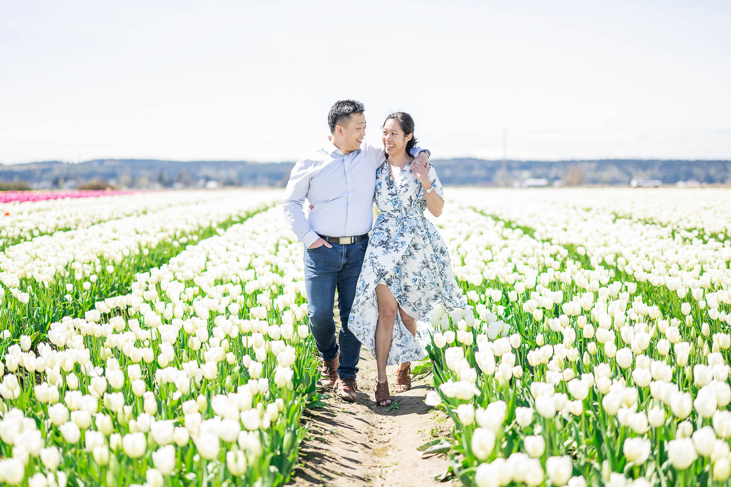 tulip field engagement session